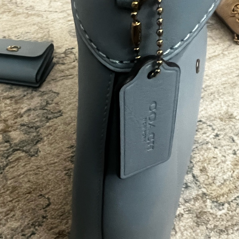 Coach Slate Blue Leather Shoulder Bag and wallet bundle - Picture 4 of 7